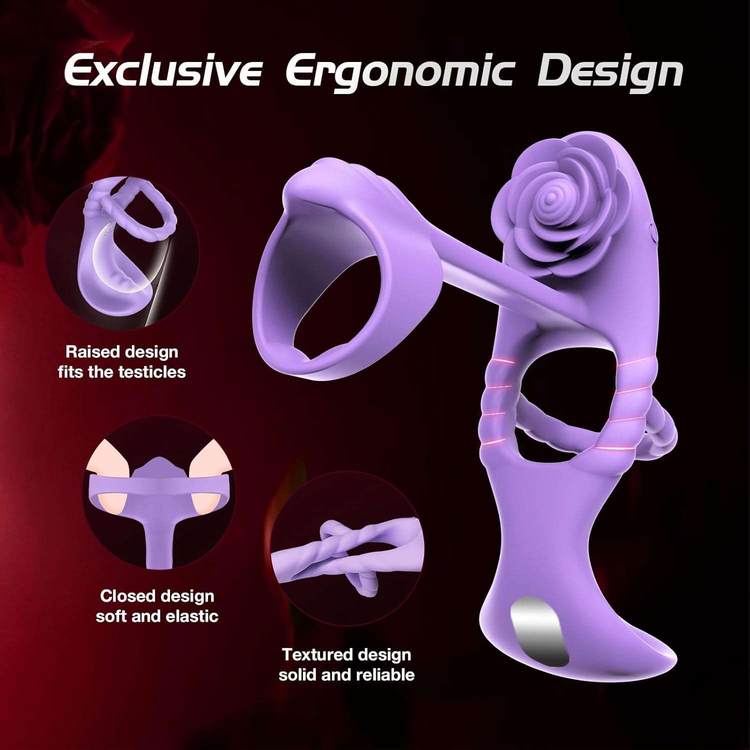 RoseWrap Vibrating Penis Ring for Couples - SinfulX