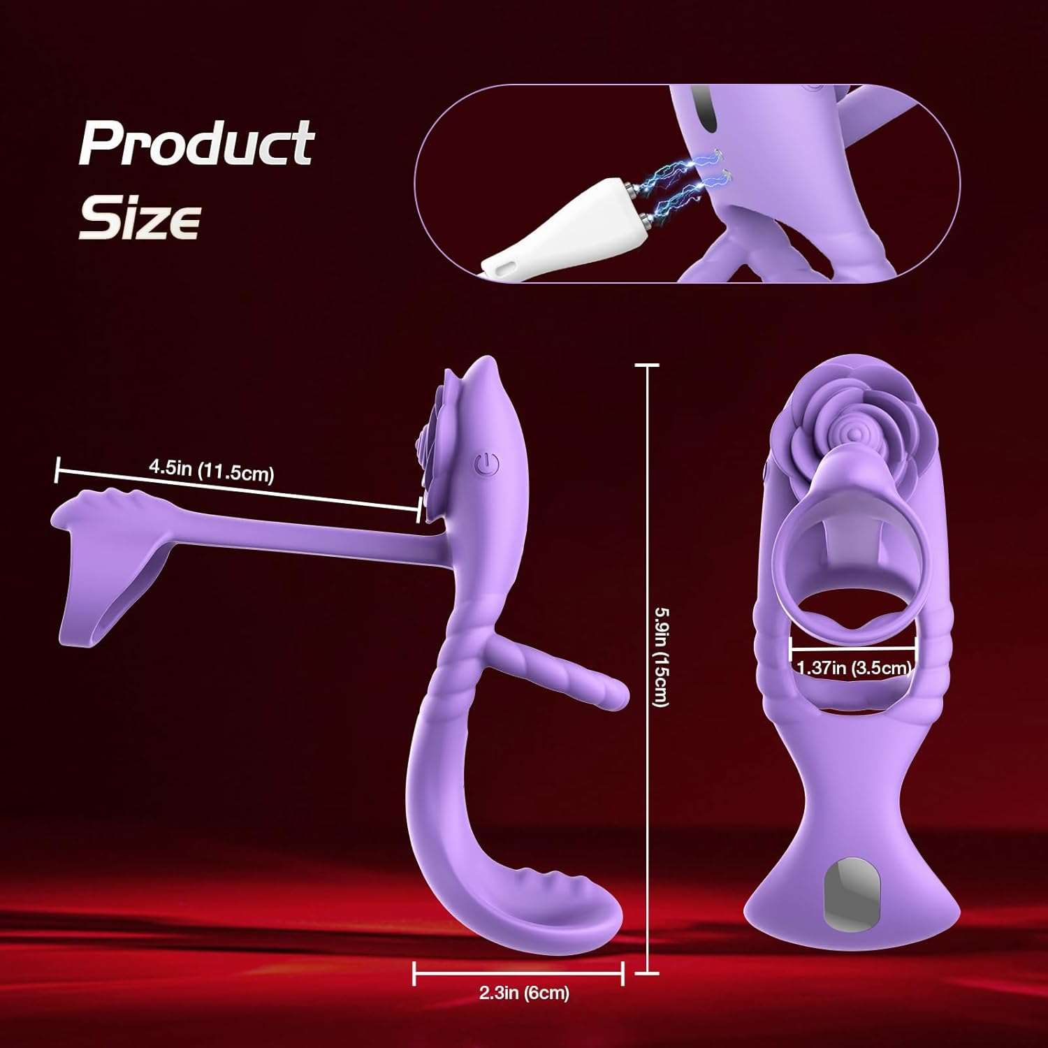 RoseWrap Vibrating Penis Ring for Couples - SinfulX