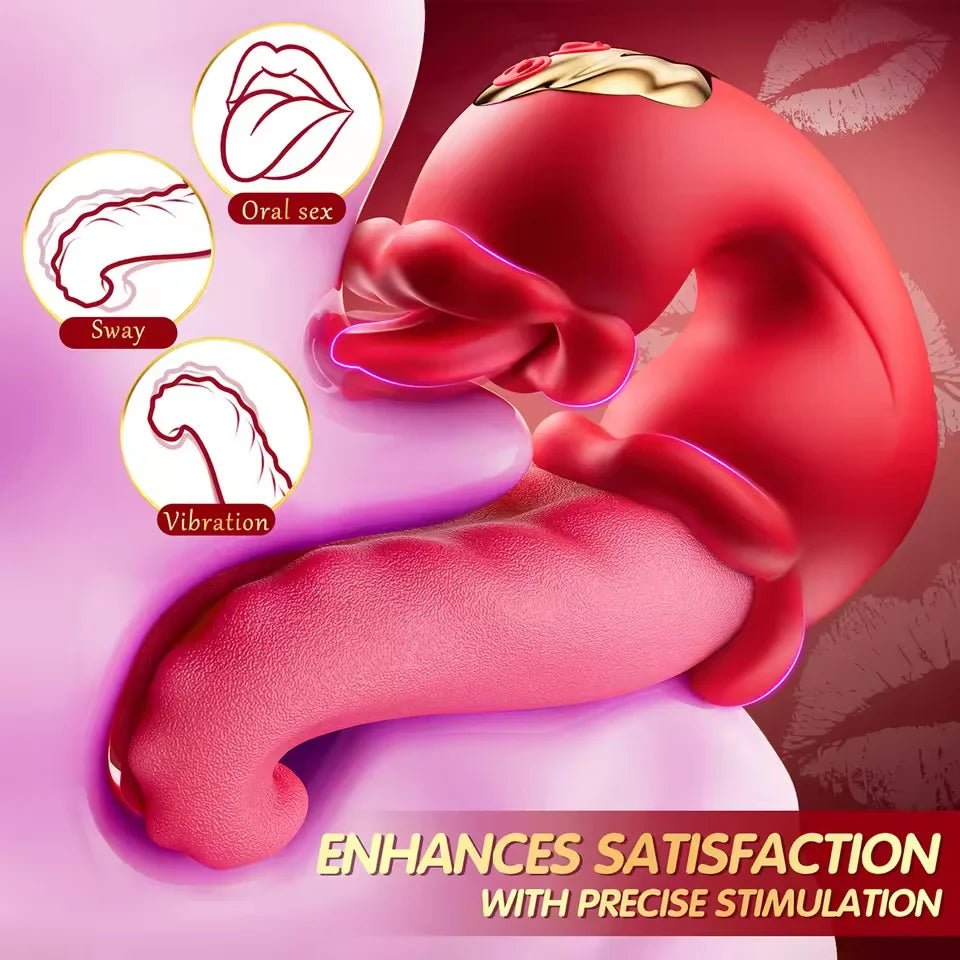 LuxeGlide Thrusting Tongue G - Spot Vibrator - SinfulX - Personal Care > Sexual Wellness > Tongue Vibrator