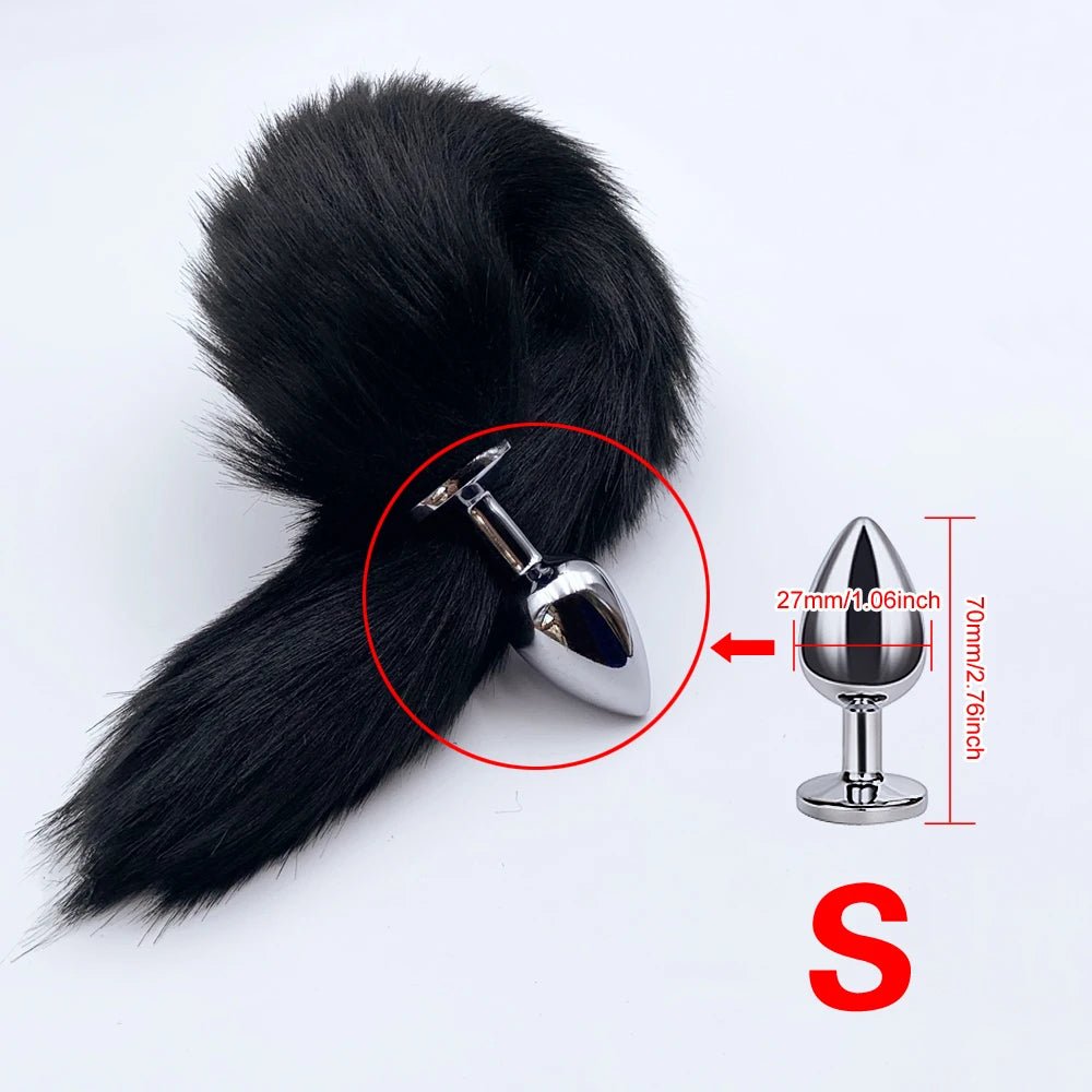 FoxSteel Fox Tail Steel Butt Plug - SinfulX - Personal Care > Sexual Wellness > Butt Plug