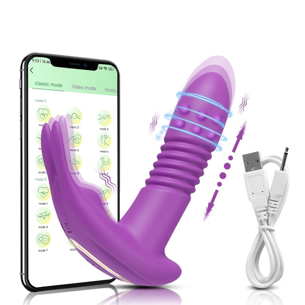 SyncThrust App Control Thrusting Rabbit Vibrator - SinfulX - Personal Care > Sexual Wellness > Rabbit Vibrator