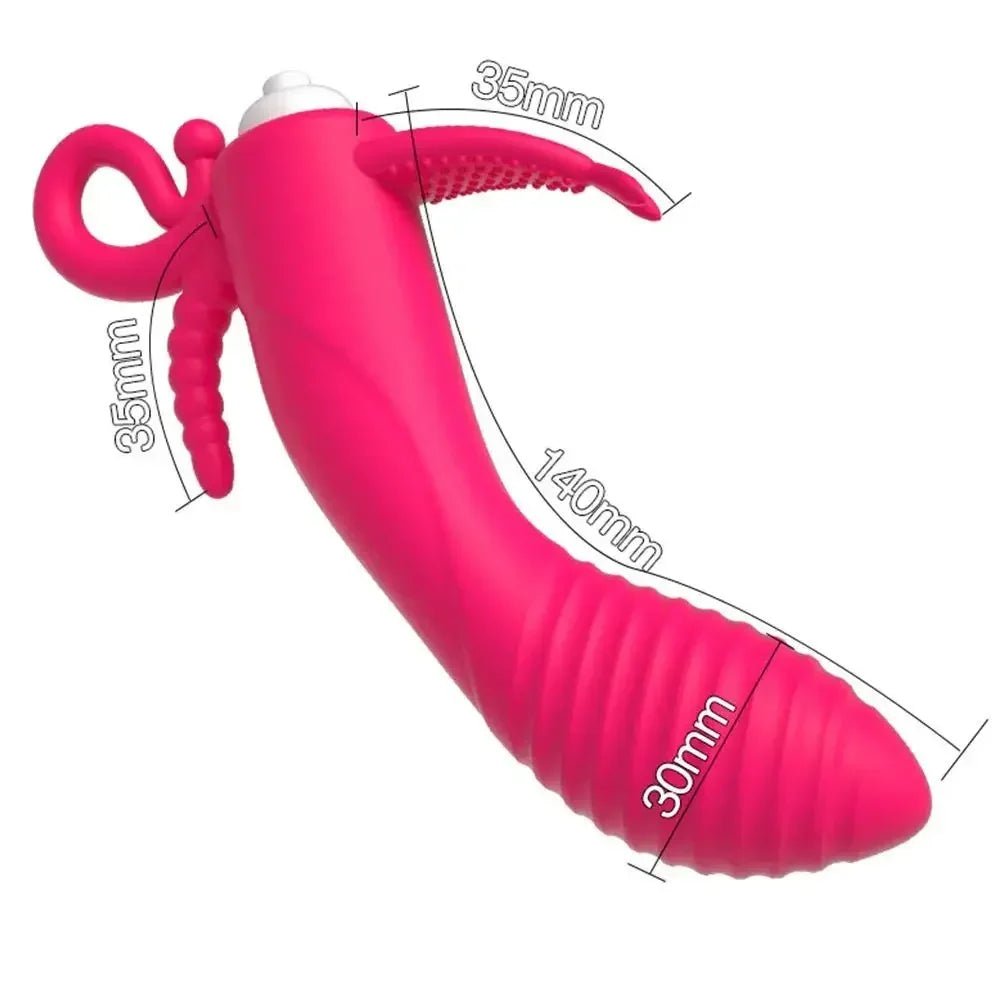 RoseWave Triple Stim Dildo Vibrator - SinfulX - Personal Care > Sexual Wellness > G - Spot Vibrator