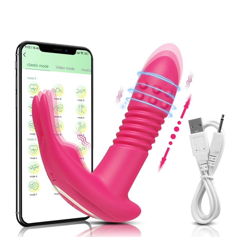 SyncThrust App Control Thrusting Rabbit Vibrator - SinfulX - Personal Care > Sexual Wellness > Rabbit Vibrator