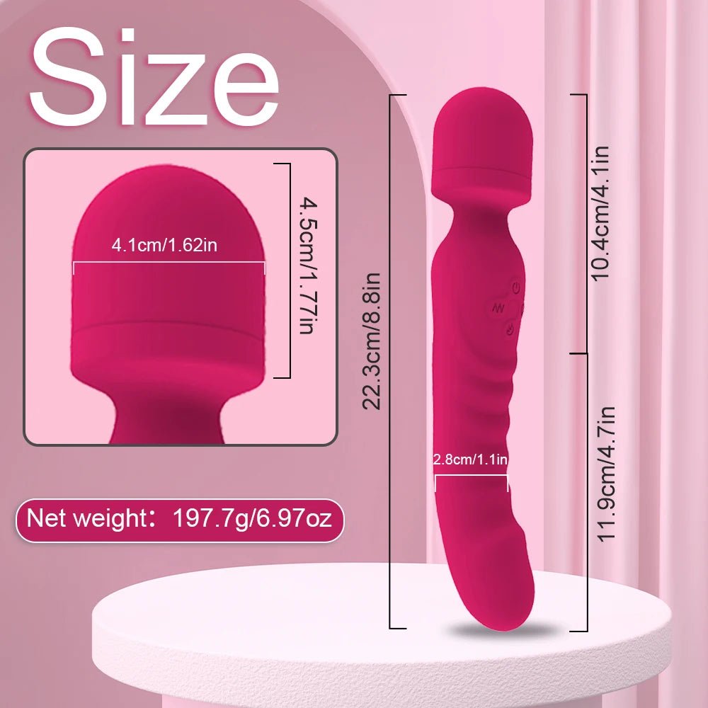 VeloraIgnite Heated Dual Head Wand Vibrator - SinfulX - Personal Care > Sexual Wellness > Wand Vibrator