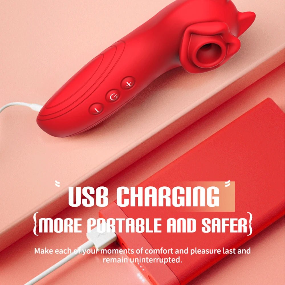 RosePulse Rose Suction Vibrator 10 Modes - SinfulX - Personal Care > Sexual Wellness > Clitoral Suction Vibrator
