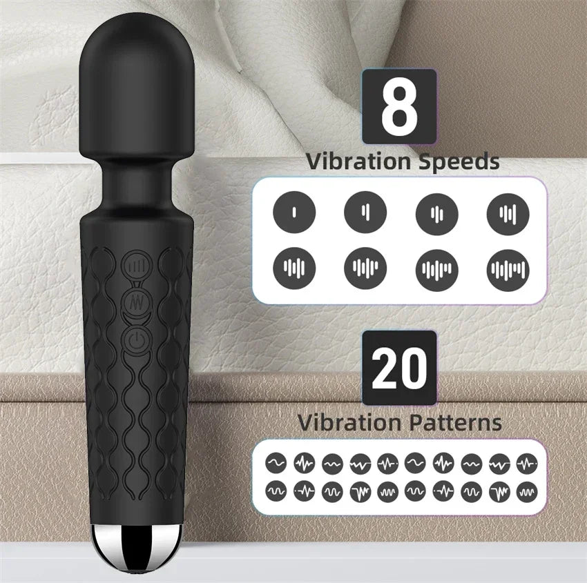 FlexiWave 20 Mode Wand Vibrator - SinfulX - Personal Care > Sexual Wellness > Wand Vibrator