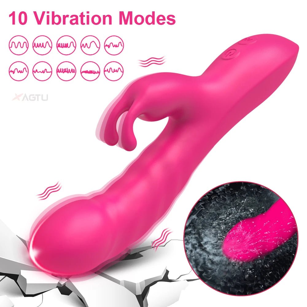 RoseThrust Royale Rabbit Thrusting Vibrator 10 Modes - SinfulX - Personal Care > Sexual Wellness > Rabbit Vibrator