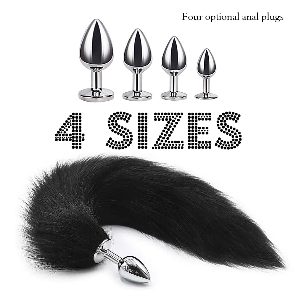 FoxSteel Fox Tail Steel Butt Plug - SinfulX - Personal Care > Sexual Wellness > Butt Plug