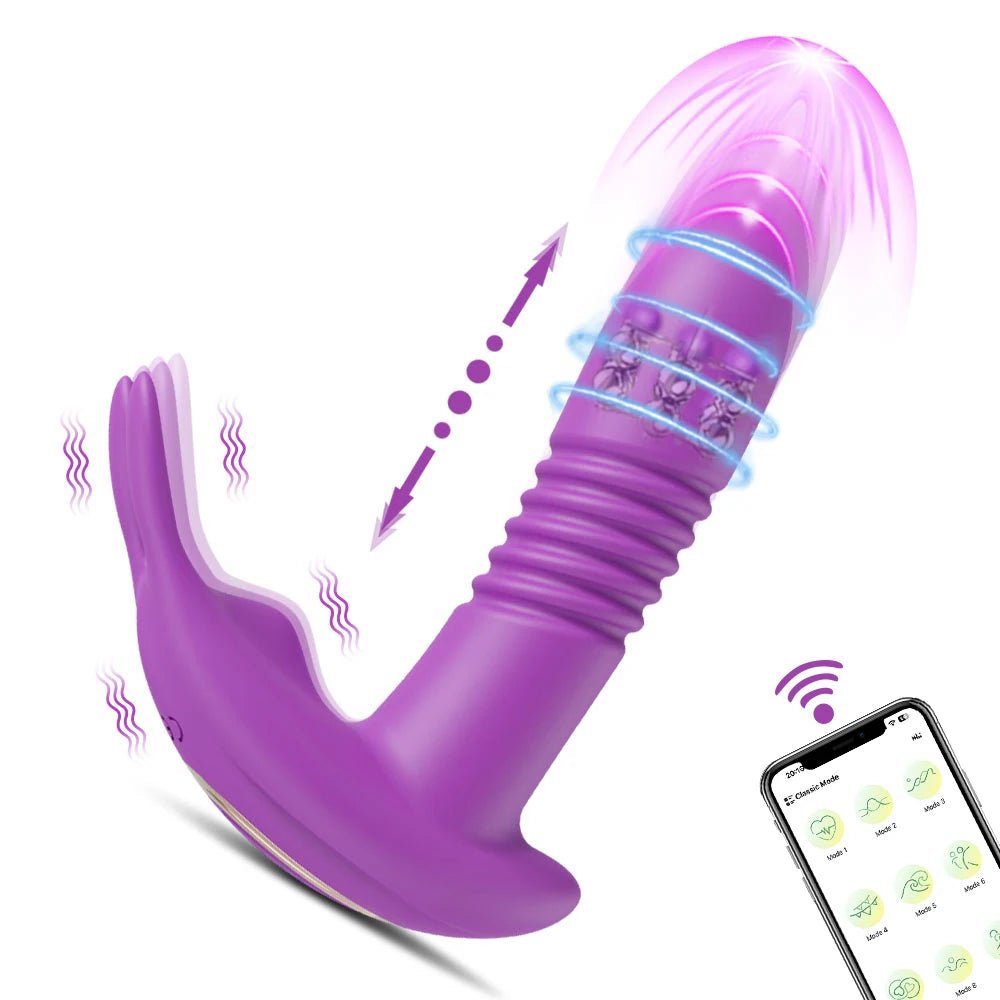 SyncThrust App Control Thrusting Rabbit Vibrator - SinfulX - Personal Care > Sexual Wellness > Rabbit Vibrator