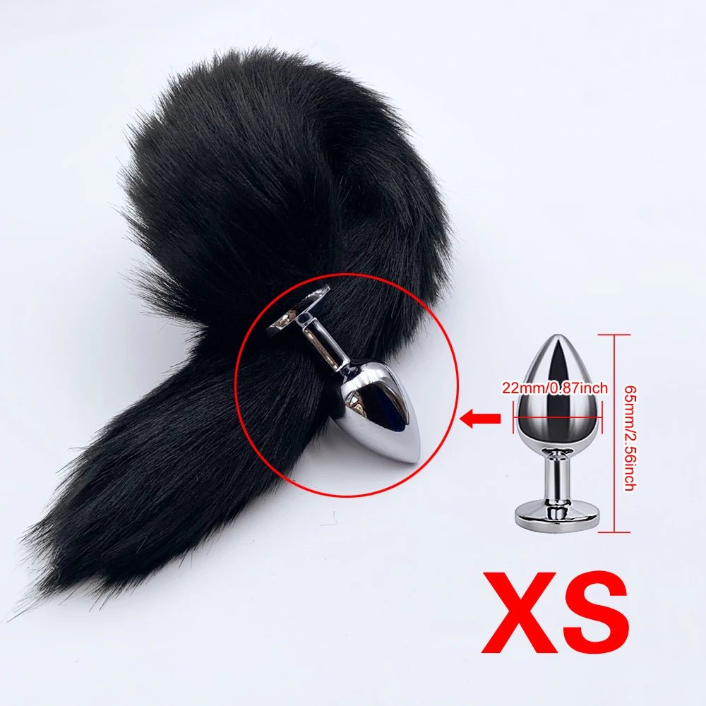FoxSteel Fox Tail Steel Butt Plug - SinfulX - Personal Care > Sexual Wellness > Butt Plug