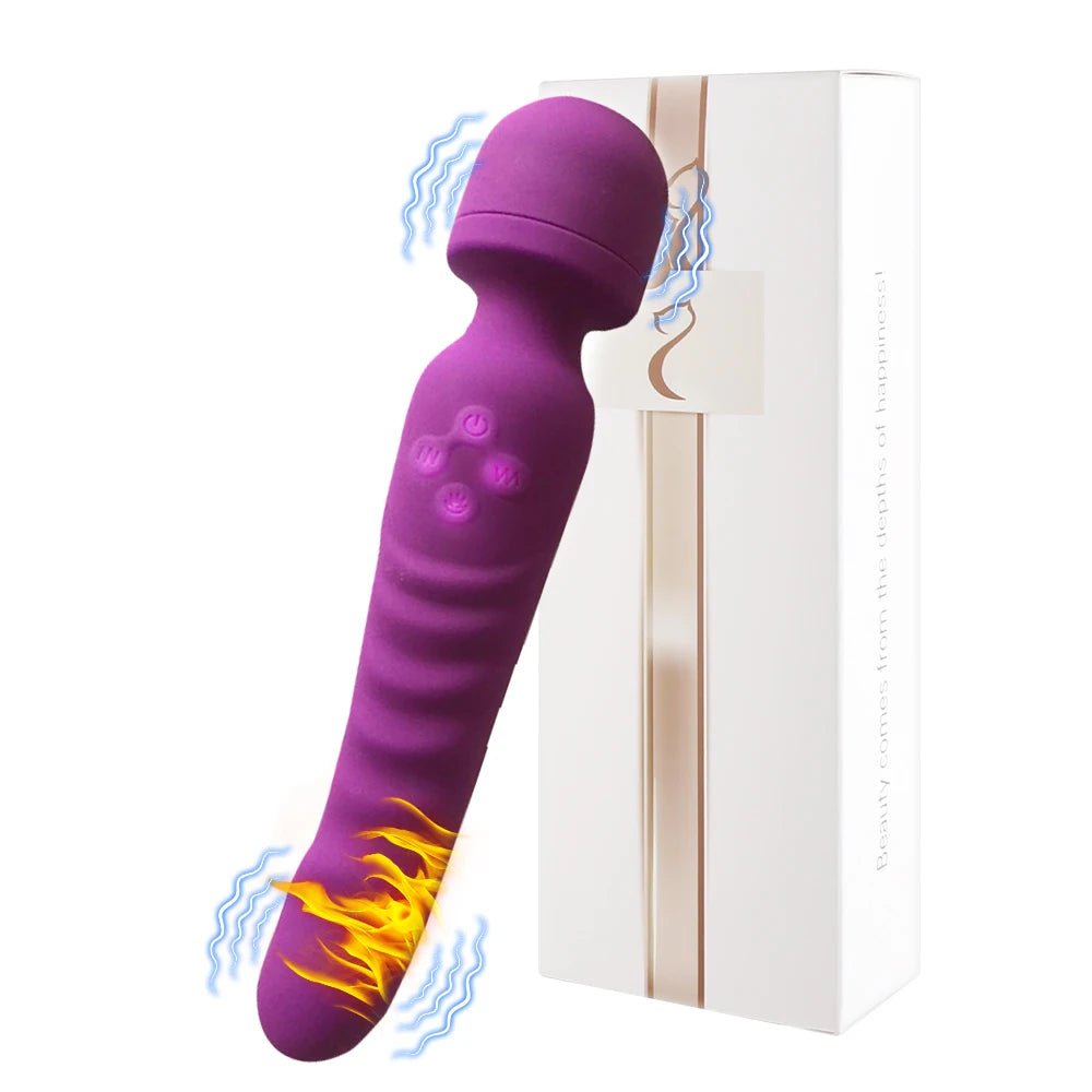 VeloraIgnite Heated Dual Head Wand Vibrator - SinfulX - Personal Care > Sexual Wellness > Wand Vibrator