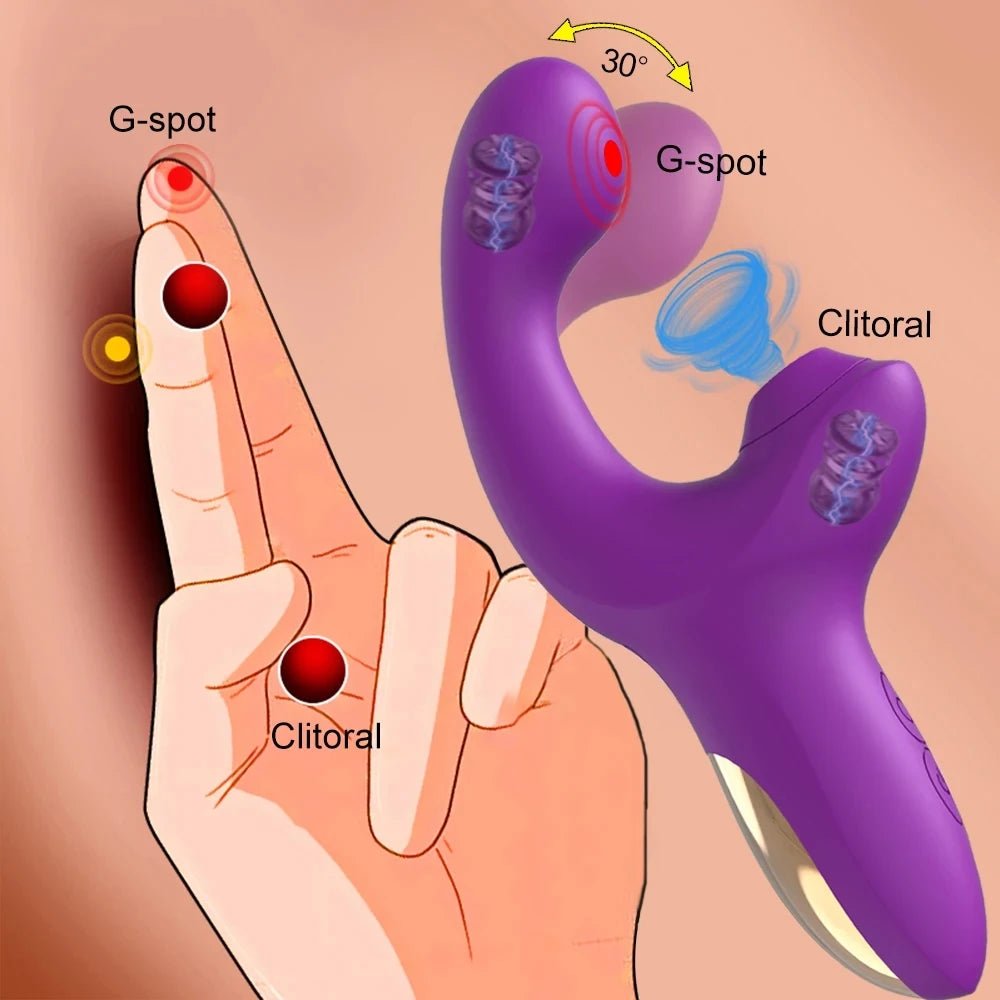 SuctionCurve Rabbit Suction Vibrator for Women - SinfulX - Personal Care > Sexual Wellness > Clitoral Suction Vibrator