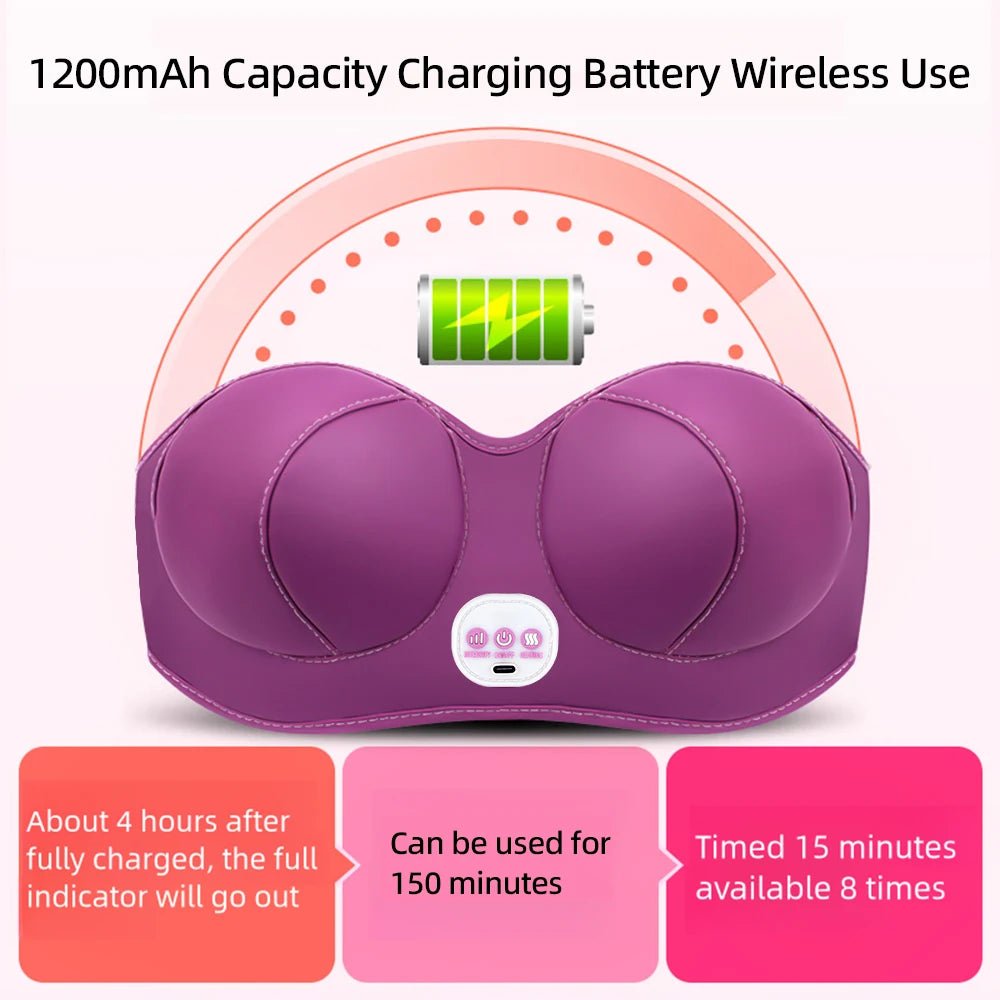 LunaLift Heated Breast Massager Bra - SinfulX - Personal Care > Sexual Wellness > Breast Massager