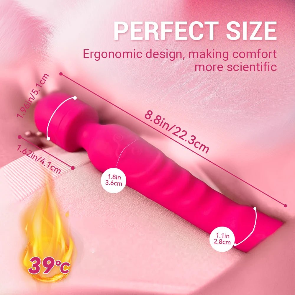 HeatFlex Heated Dual Head Wand Vibrator - SinfulX - Personal Care > Sexual Wellness > Wand Vibrator