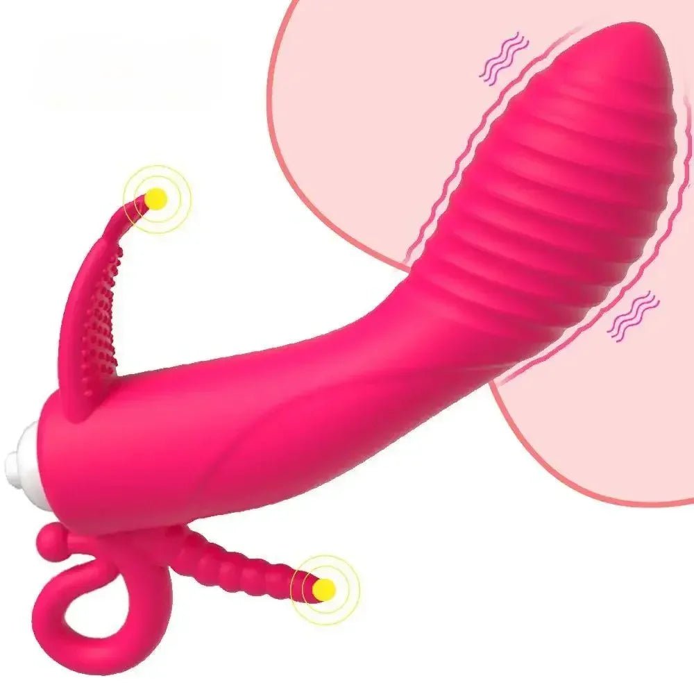 RoseWave Triple Stim Dildo Vibrator - SinfulX - Personal Care > Sexual Wellness > G - Spot Vibrator