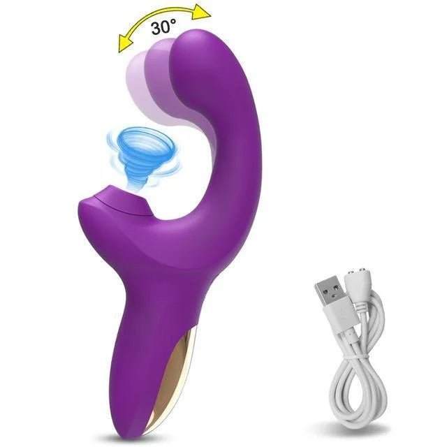 SuctionCurve Rabbit Suction Vibrator for Women - SinfulX - Personal Care > Sexual Wellness > Clitoral Suction Vibrator