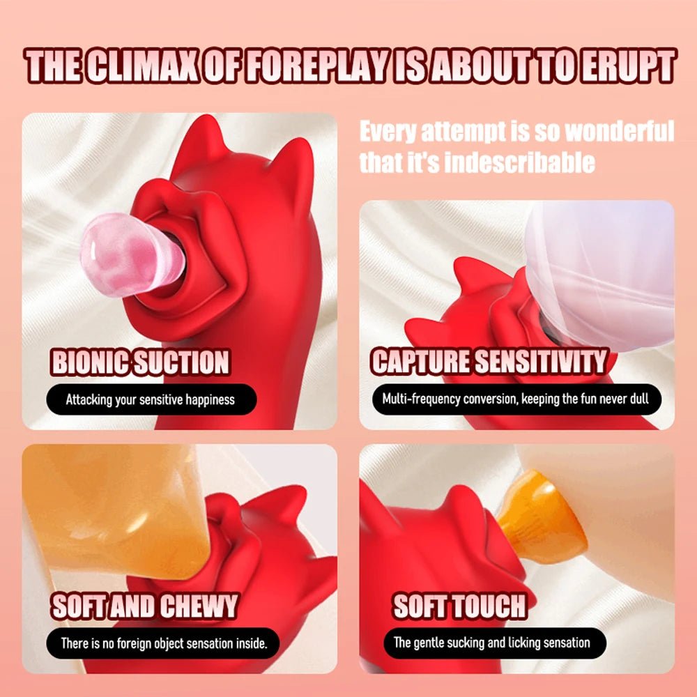 RosePulse Rose Suction Vibrator 10 Modes - SinfulX - Personal Care > Sexual Wellness > Clitoral Suction Vibrator