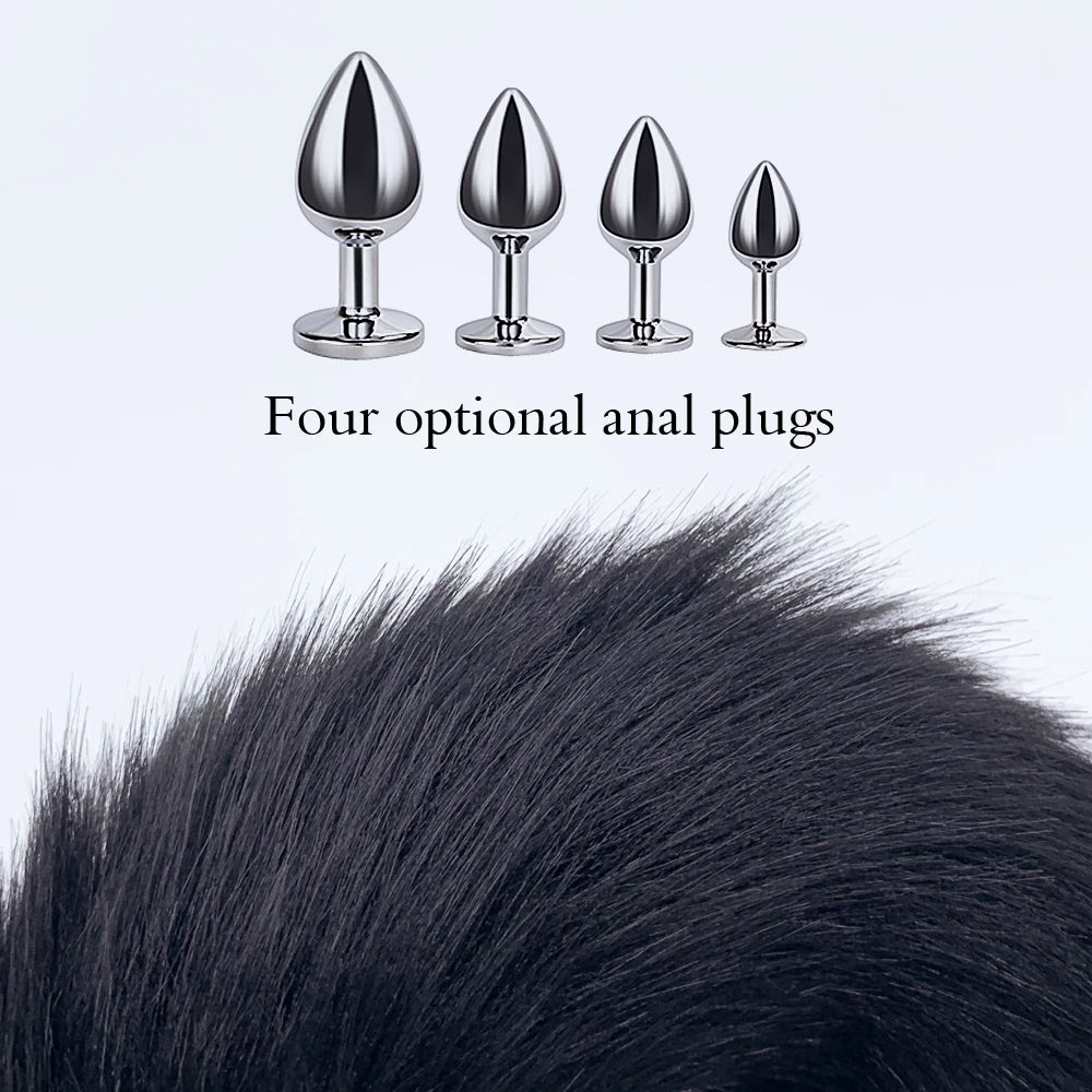 FoxSteel Fox Tail Steel Butt Plug - SinfulX - Personal Care > Sexual Wellness > Butt Plug