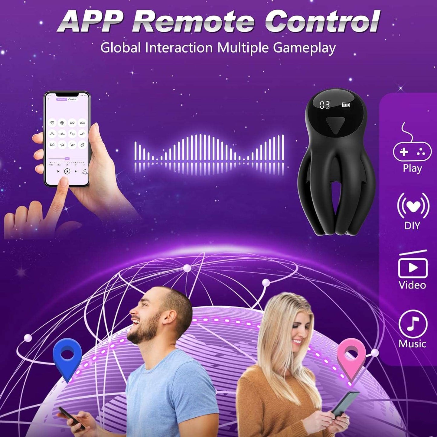 SecretGrip APP Control Training Vibrations Penis Stroker - SinfulX