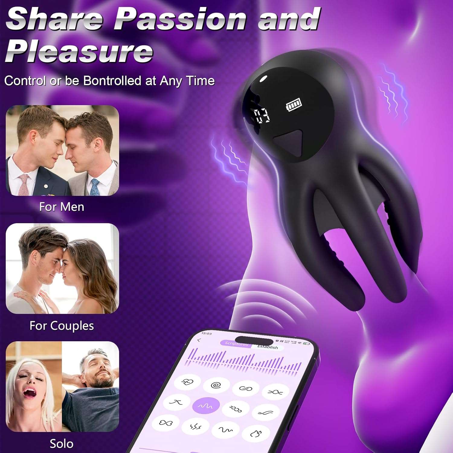 SecretGrip APP Control Training Vibrations Penis Stroker - SinfulX