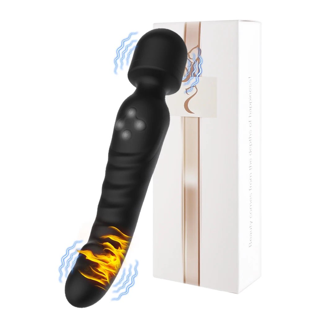 VeloraIgnite Heated Dual Head Wand Vibrator - SinfulX - Personal Care > Sexual Wellness > Wand Vibrator