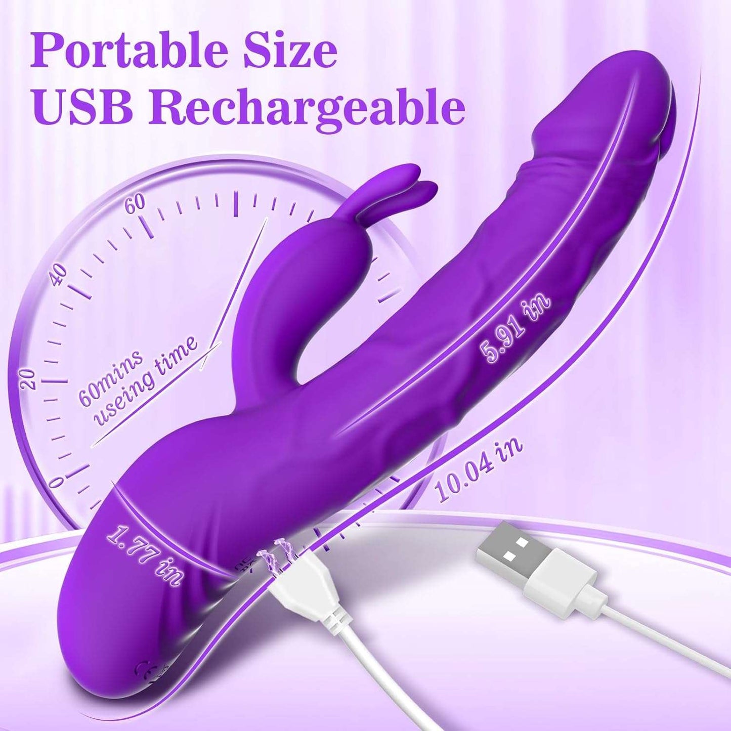 SeductiveCharm Thrusting Rabbit Dildo Vibrator - SinfulX