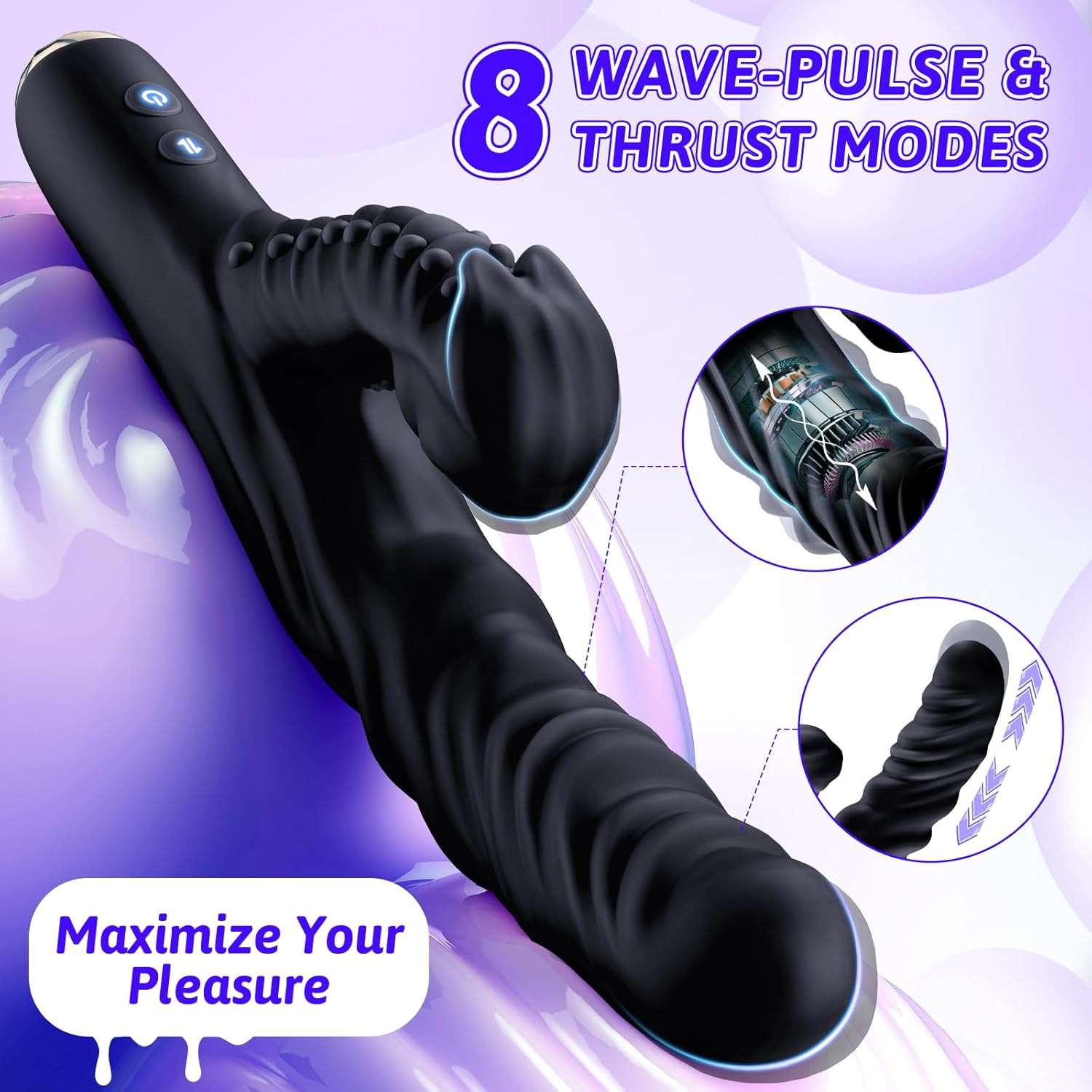 SensationSlap Pulse & Tap Thrusting Dildo Vibrator - SinfulX