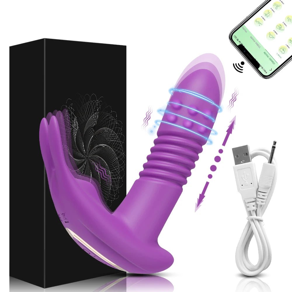 SyncThrust App Control Thrusting Rabbit Vibrator - SinfulX - Personal Care > Sexual Wellness > Rabbit Vibrator
