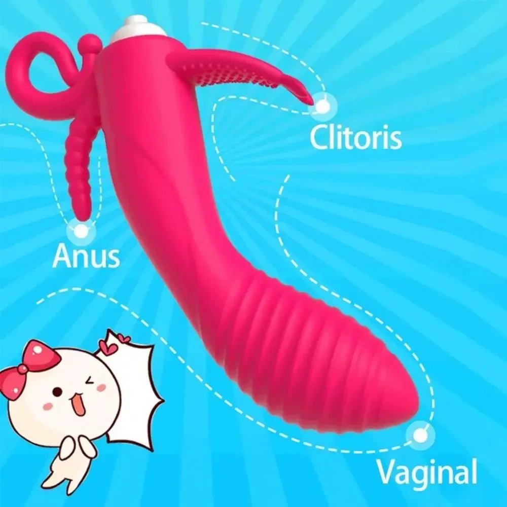 RoseWave Triple Stim Dildo Vibrator - SinfulX - Personal Care > Sexual Wellness > G - Spot Vibrator