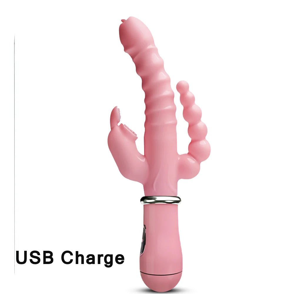 TriFusion 3 - in - 1 Rabbit Tongue Vibrator - SinfulX - Personal Care > Sexual Wellness > G - Spot Vibrator