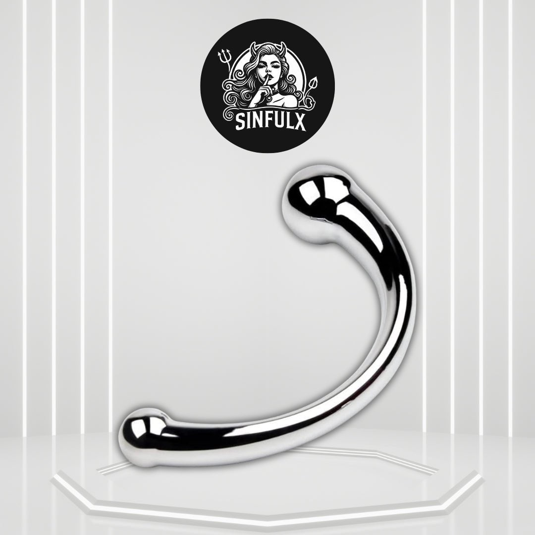 SteelCurve Metal Double-Ended G-Spot Prostate Massager Wand - SinfulX - Personal Care > Sexual Wellness > Dual-Ended Stimulator