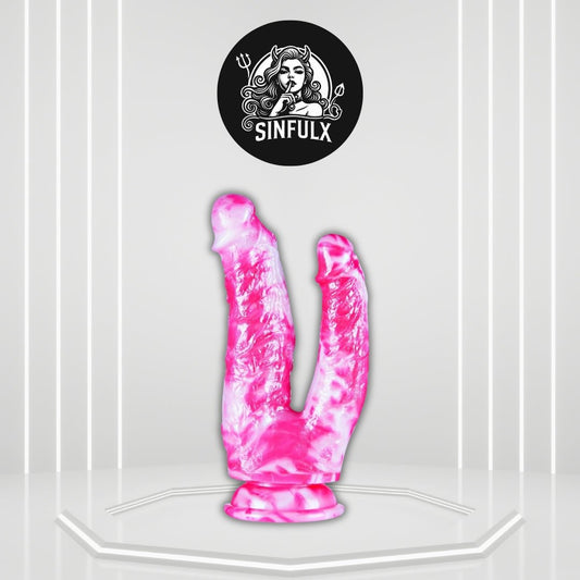 SweetDual 8” Double-Ended Dildo Suction Cup Silicone Toy - SinfulX - Personal Care > Sexual Wellness > Dual-Ended Stimulator