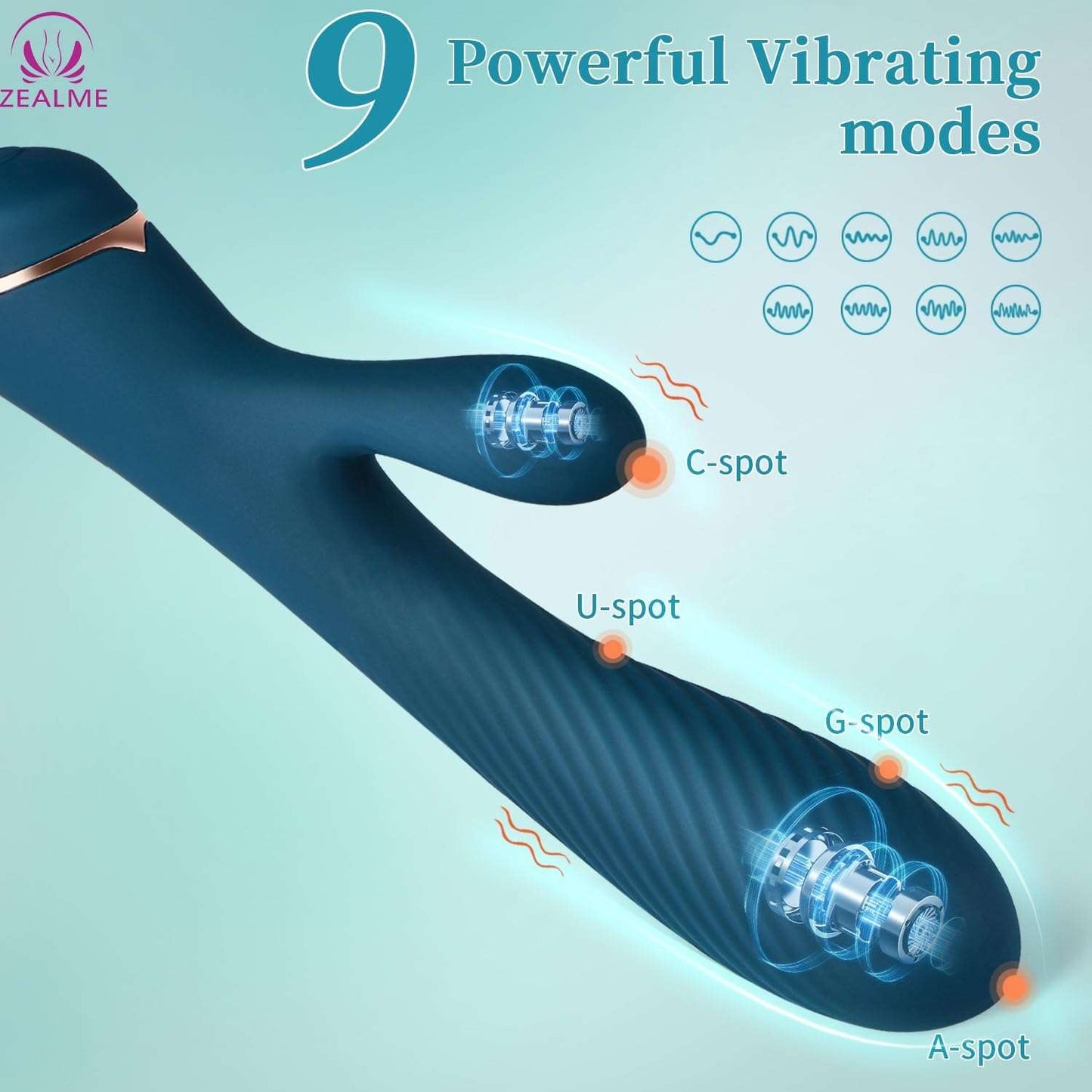TeaseGlide G - Spot Clitoral Stimulation Dildo Vibrator - SinfulX