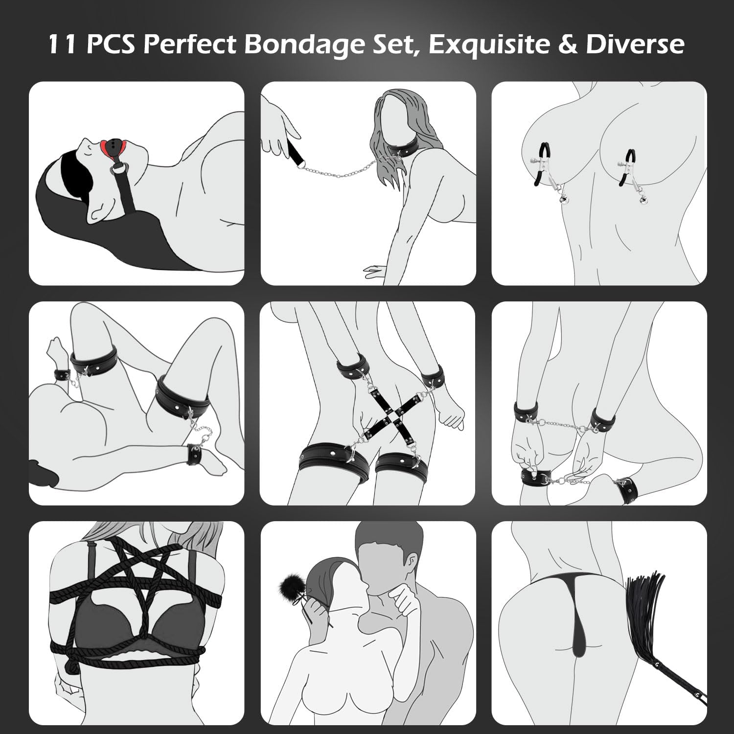 TemptationTrove Elite Couples BDSM Bondage Restraints Kit - SinfulX