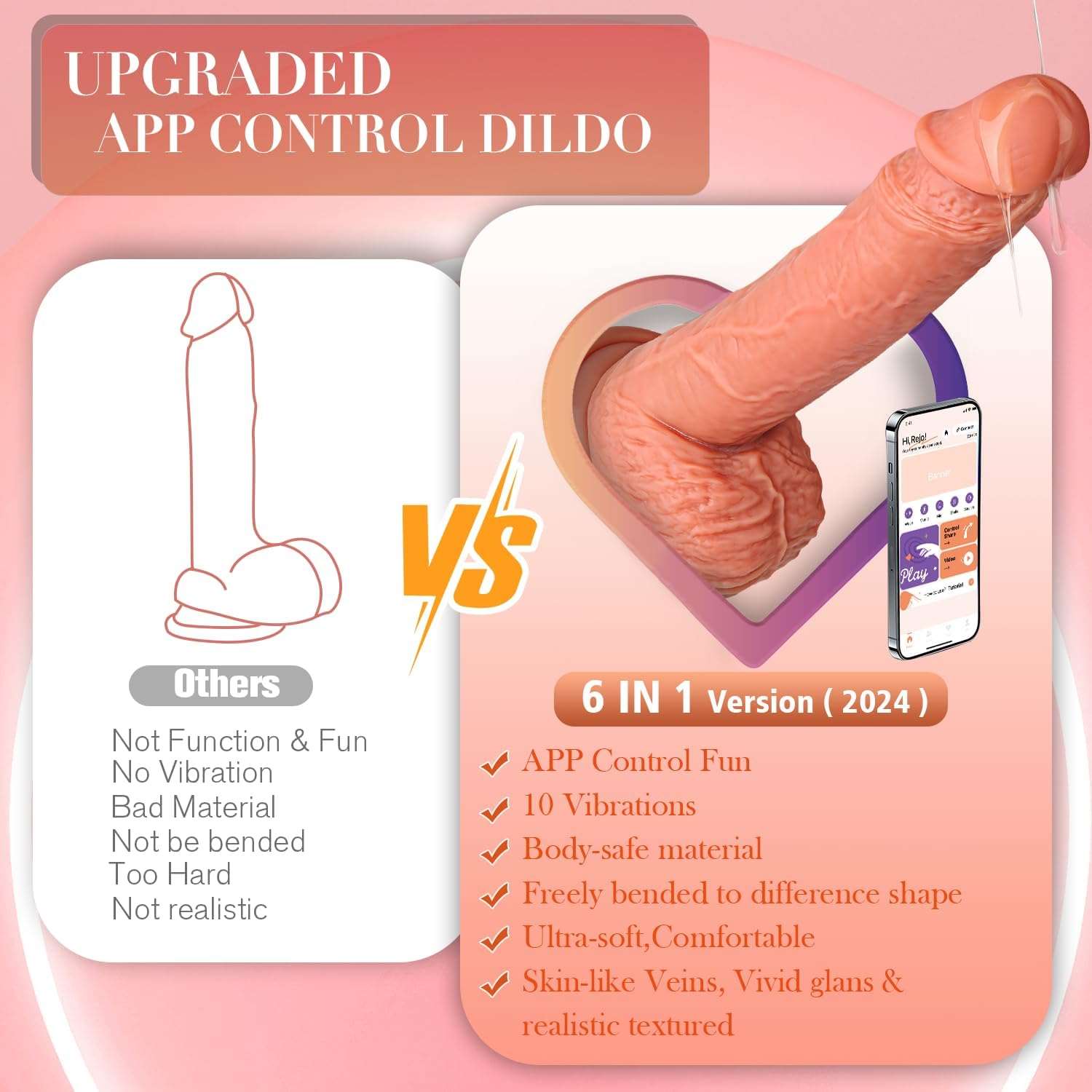 ThrustPeak Realistic App Control Dildo Vibrator - SinfulX