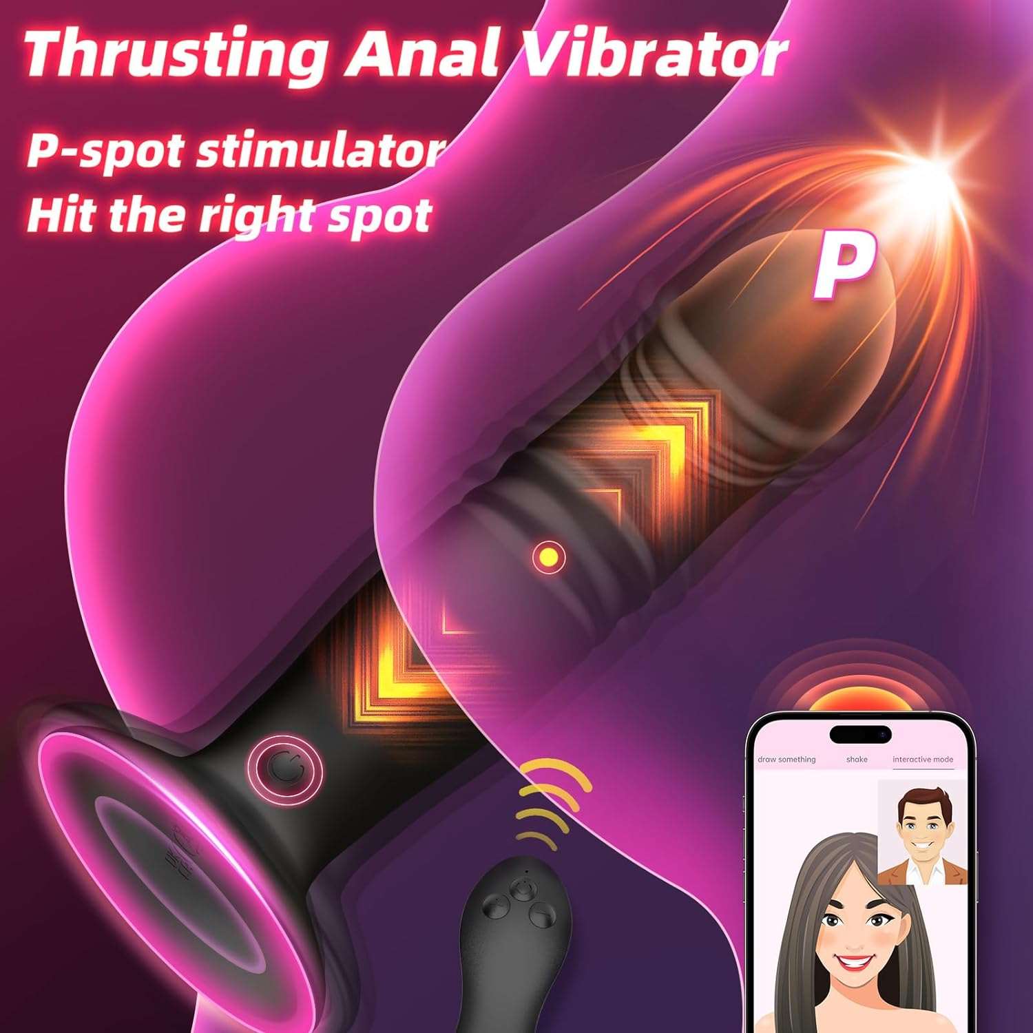 Thrusting Anal Plug Dildo Vibrator - SinfulX