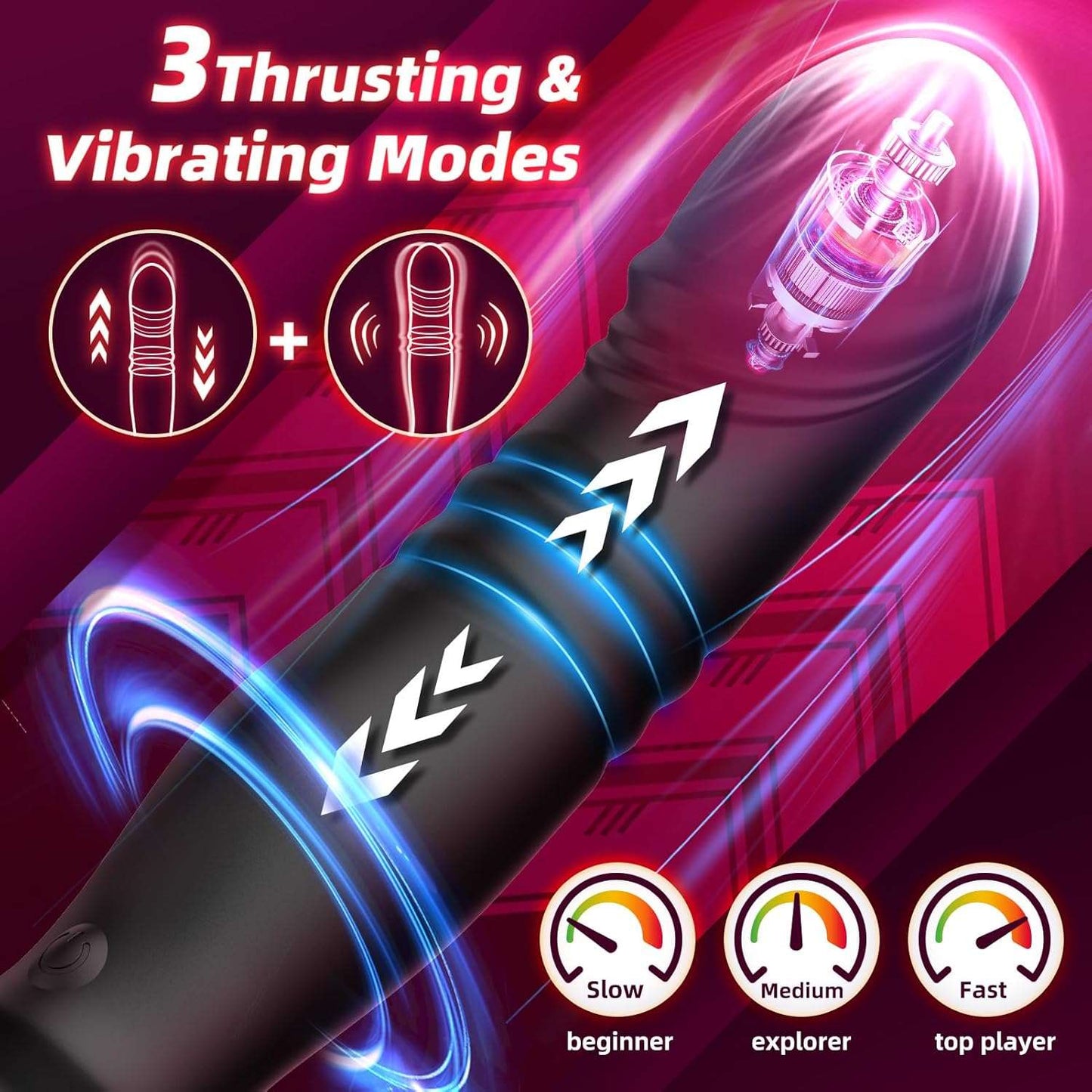 Thrusting Anal Plug Dildo Vibrator - SinfulX