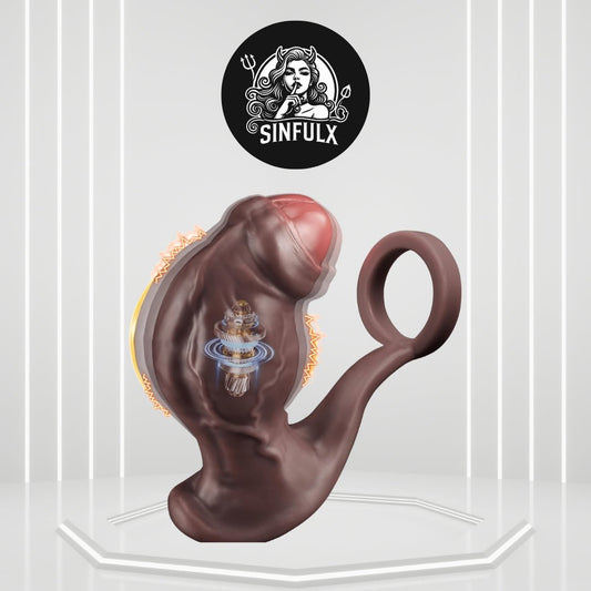 TitanCoreX XXL Prostate Massager Cock Ring App Remote 9 Modes - SinfulX - Personal Care > Sexual Wellness > Prostate Massager Cock Ring