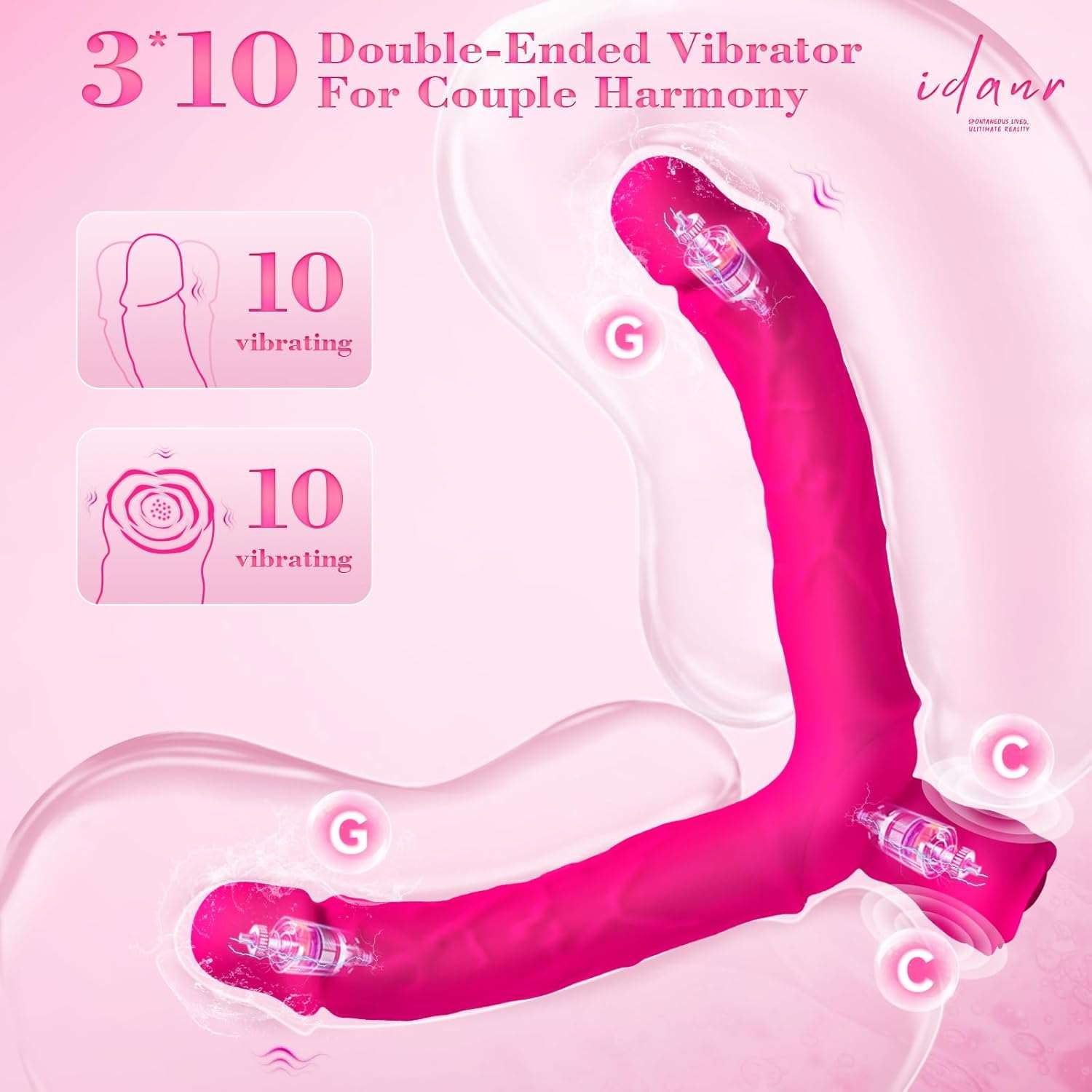 TwinPeaks Double-Ended Vibrating Dildo with Rose Base SinfulX TwinPeaks Double-Ended Vibrating Dildo with Rose Base SinfulX