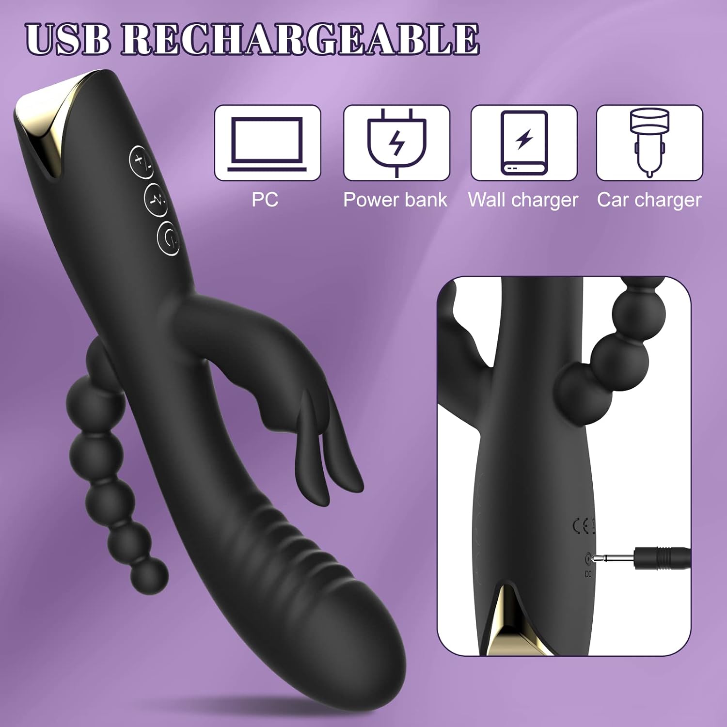 TwinRabbit Anal Beads Clit Stimulation Dildo Vibrator_SinfulX_premium_sex_toys