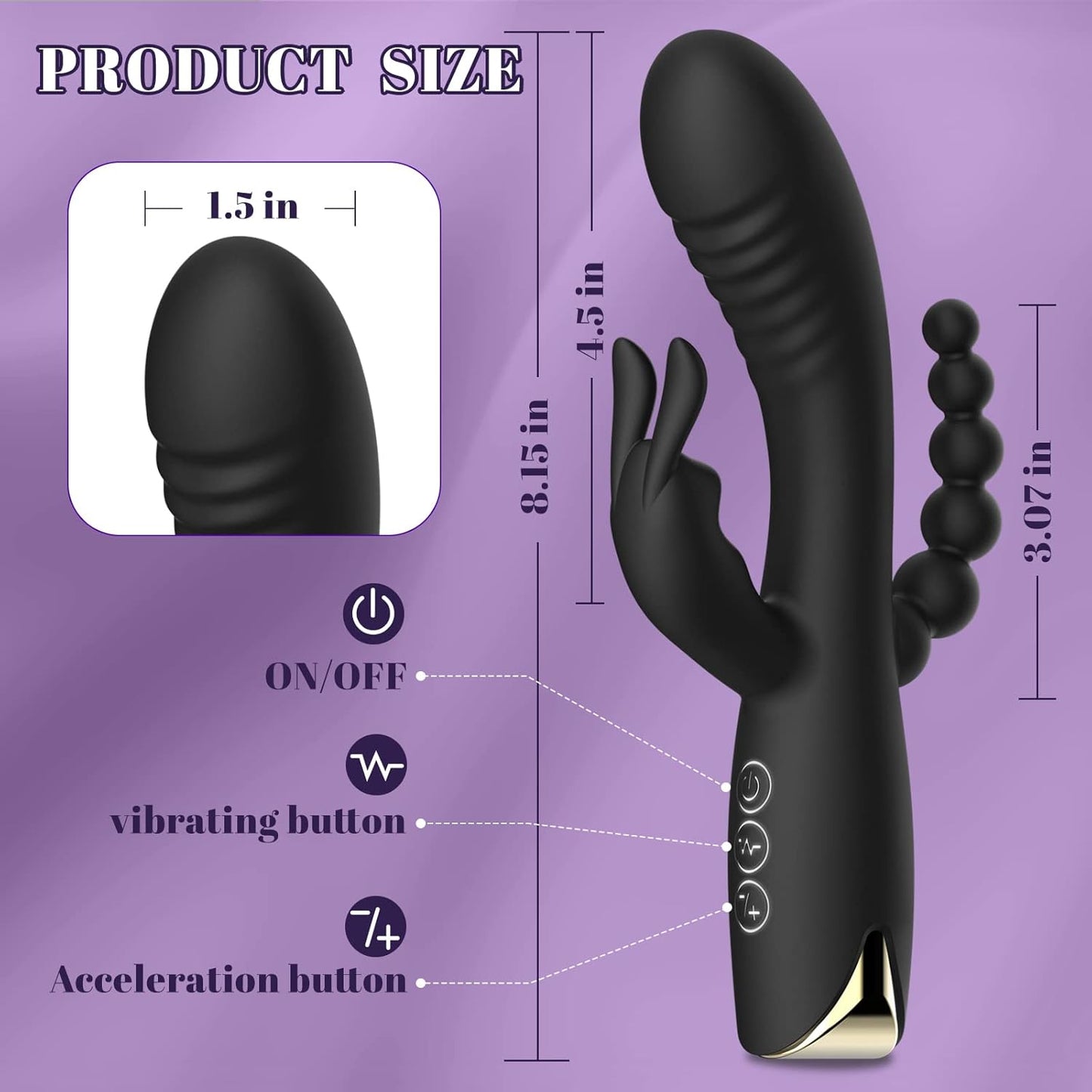 TwinRabbit Anal Beads Clit Stimulation Dildo Vibrator_SinfulX_premium_sex_toys