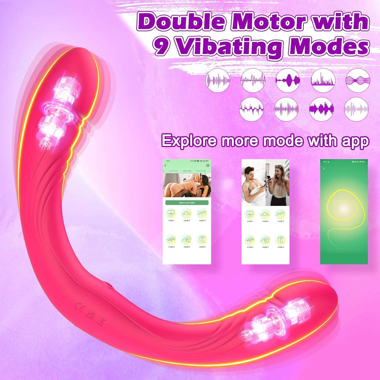 TwinTease Dual Dildo Vibrator with 9 Modes & App Control SinfulX TwinTease Dual Dildo Vibrator with 9 Modes & App Control SinfulX