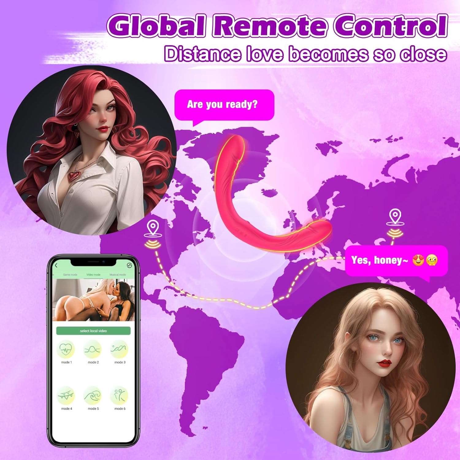 TwinTease 9 Vibrations Dual Dildo Vibrator - SinfulX