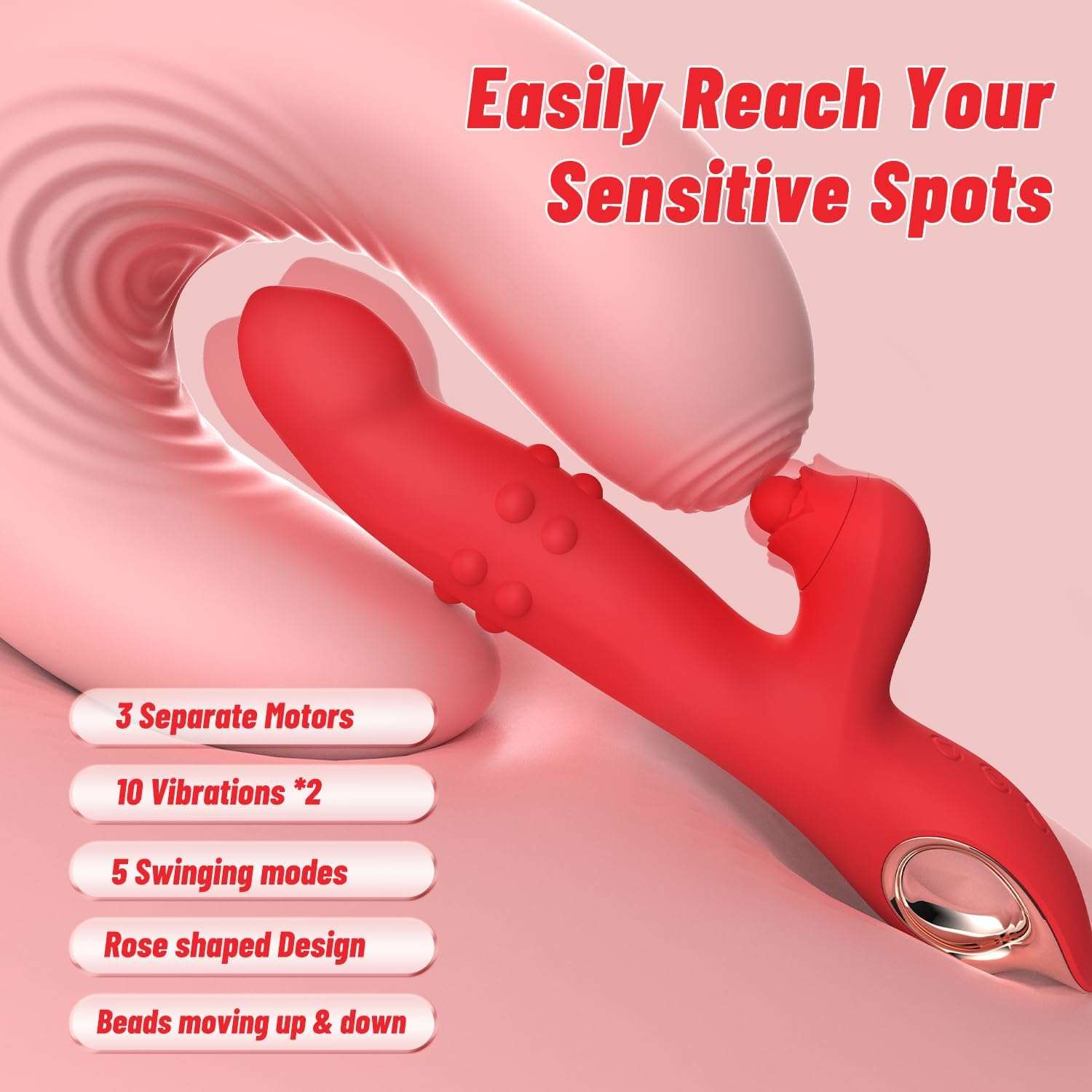 VeloStim Rose Clit Massager & G-Spot Vibrator Dildo_SinfulX_premium_sex_toys