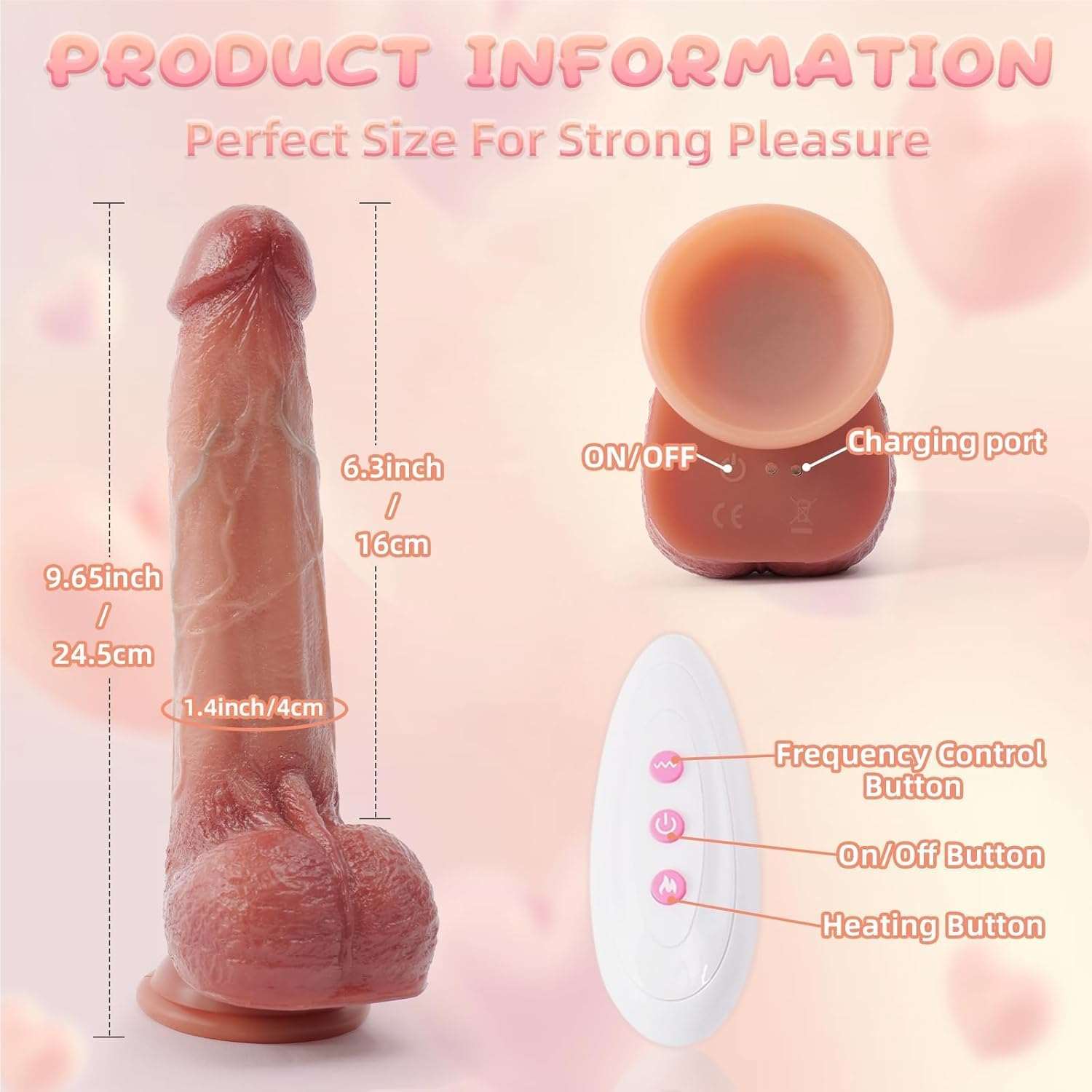 VibeLink Remote Control Thrusting Dildo Vibrator - SinfulX