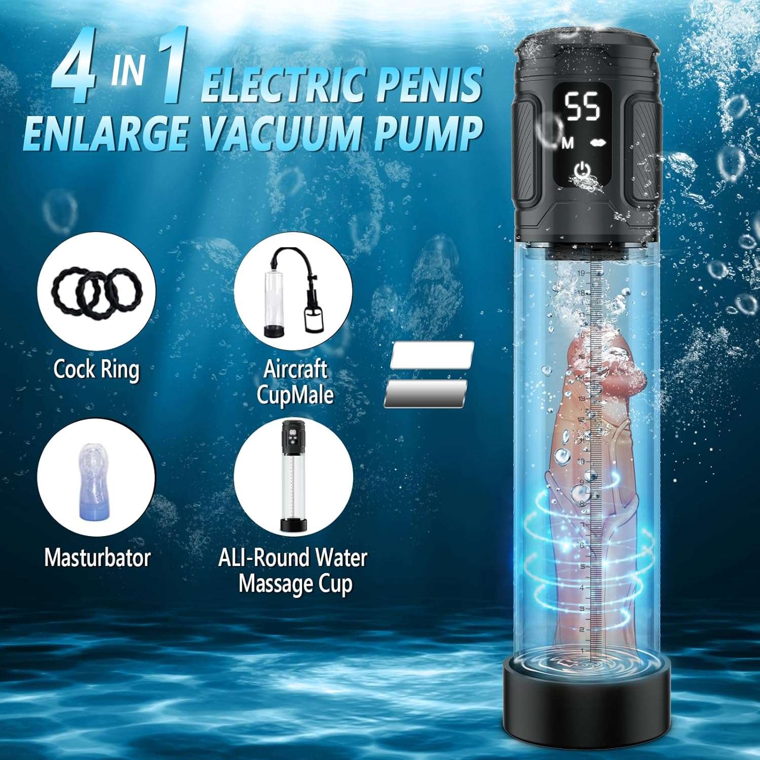 VortexGrip Automatic Water Stimulation Masturbator - SinfulX