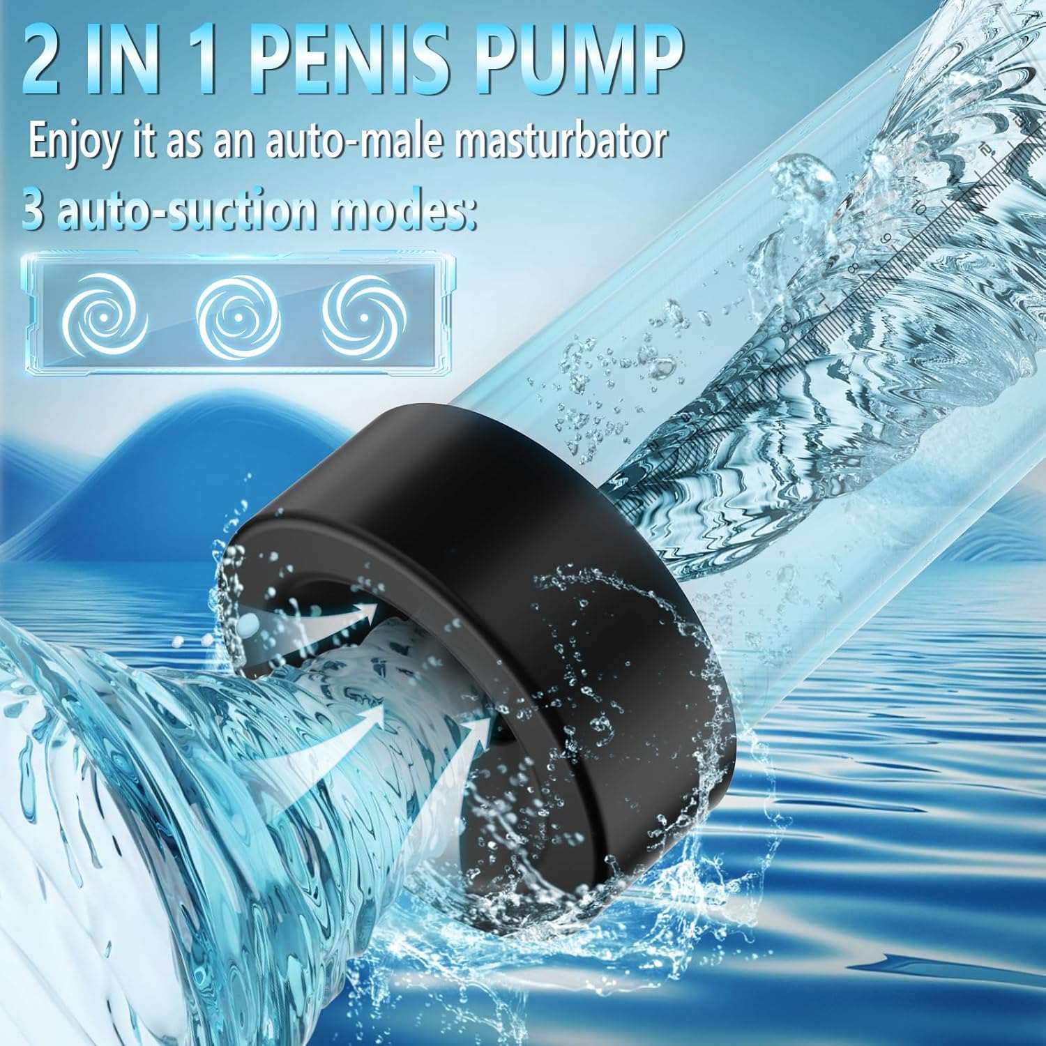 VortexGrip Automatic Water Stimulation Masturbator - SinfulX