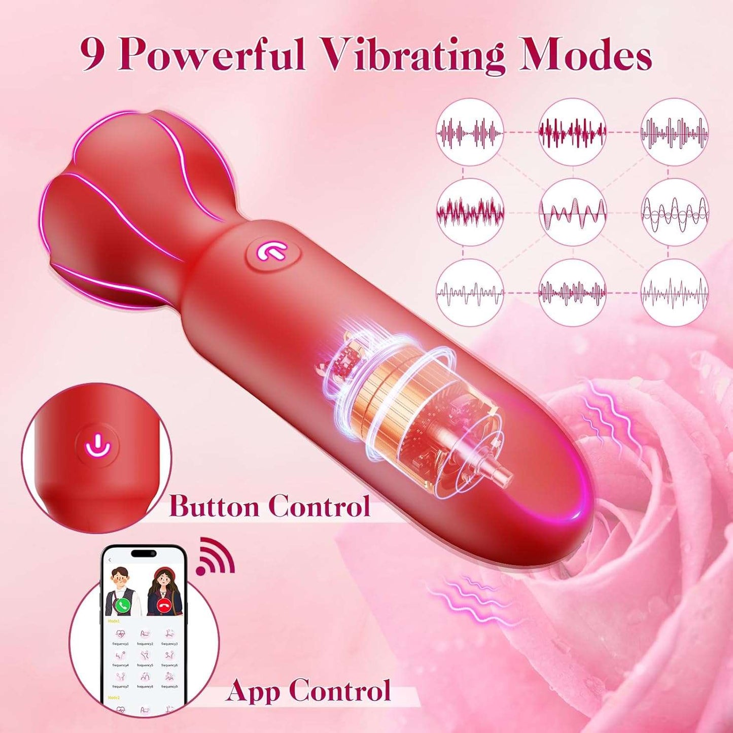 WinkTap App Controlled Rose Bullet Vibrator - SinfulX
