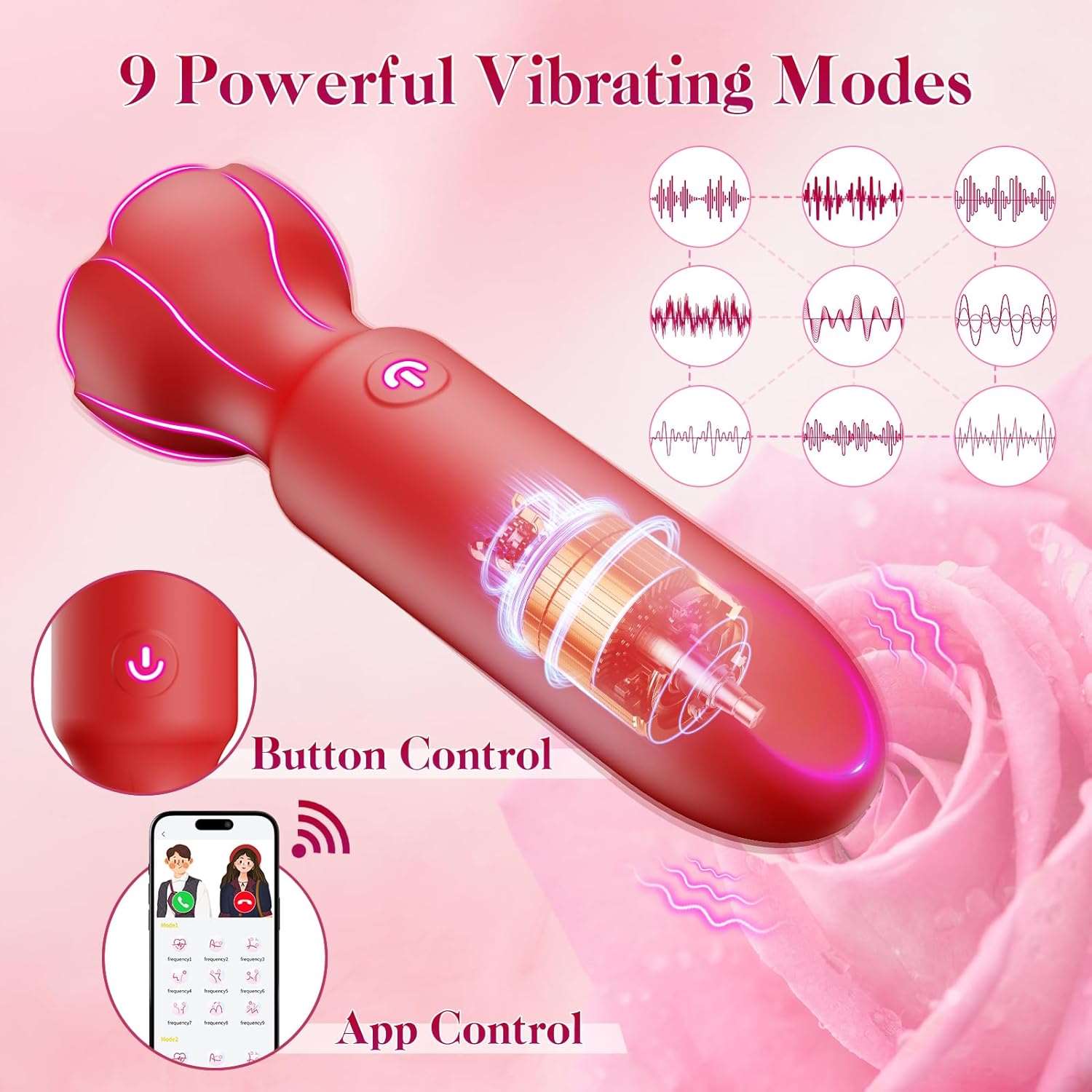 WinkTap App Controlled Rose Bullet Vibrator - SinfulX