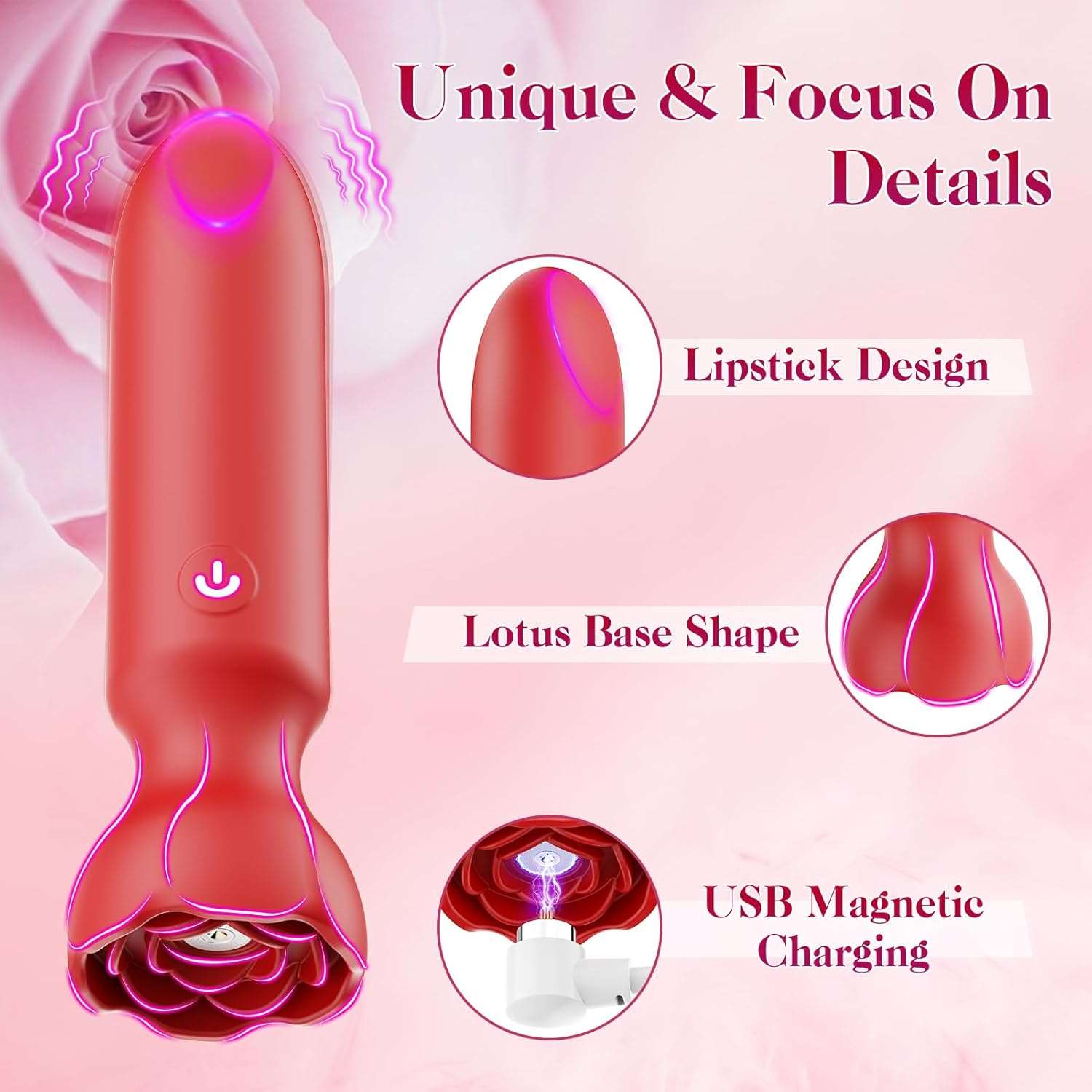 WinkTap App Controlled Rose Bullet Vibrator - SinfulX